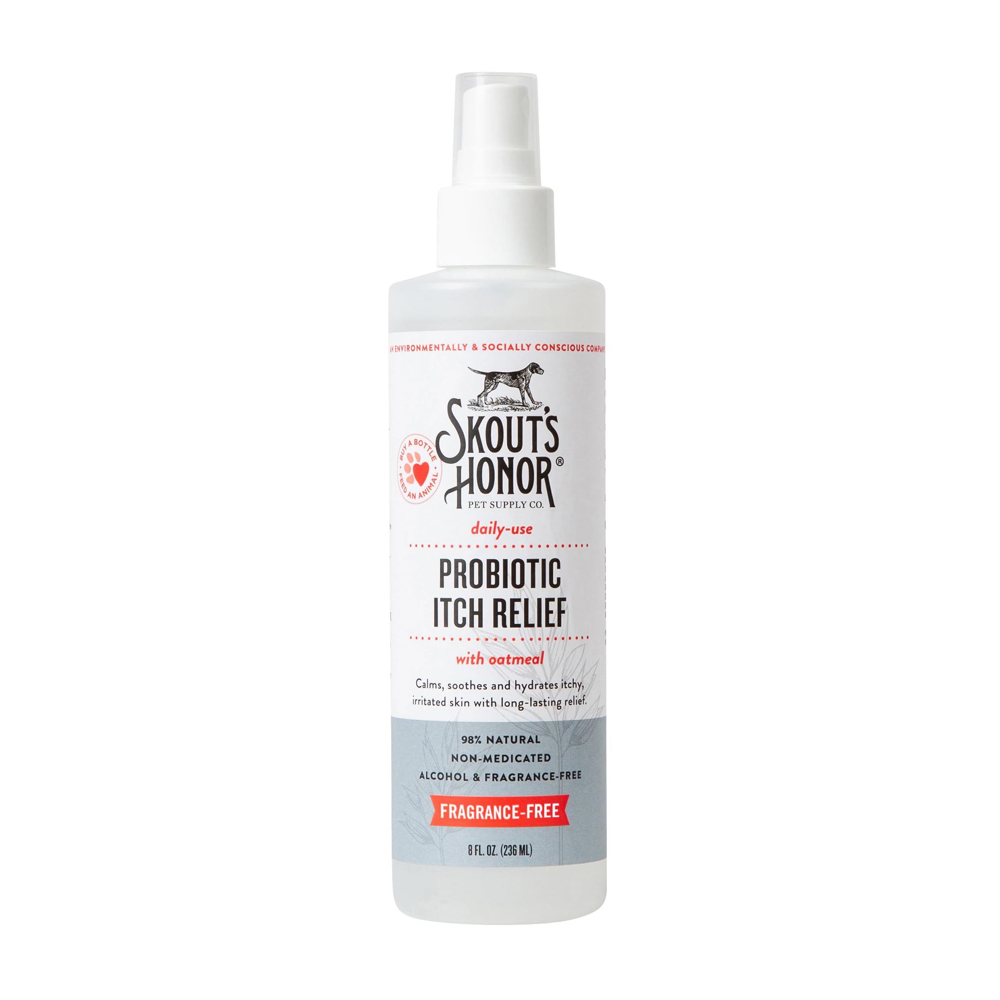 SKOUT'S HONOR Probiotic Itch Relief Shampoo for Dogs, 16 oz | Non-Medicated Microbiome-Friendly Formula with Avocado Oil and Omega-3s, Paraben & Sulfate-Free, Unscented