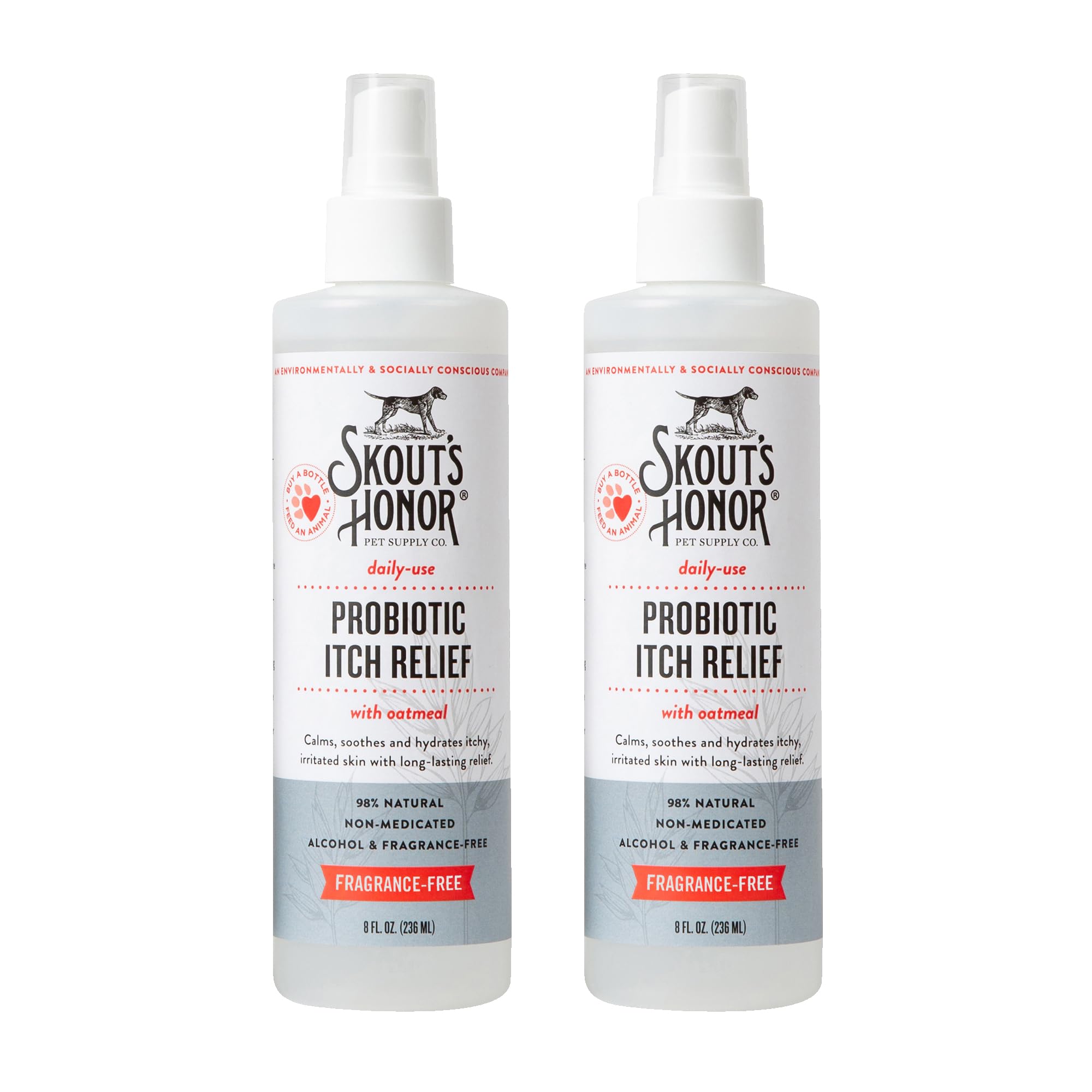 SKOUT'S HONOR Probiotic Itch Relief Shampoo for Dogs, 16 oz | Non-Medicated Microbiome-Friendly Formula with Avocado Oil and Omega-3s, Paraben & Sulfate-Free, Unscented