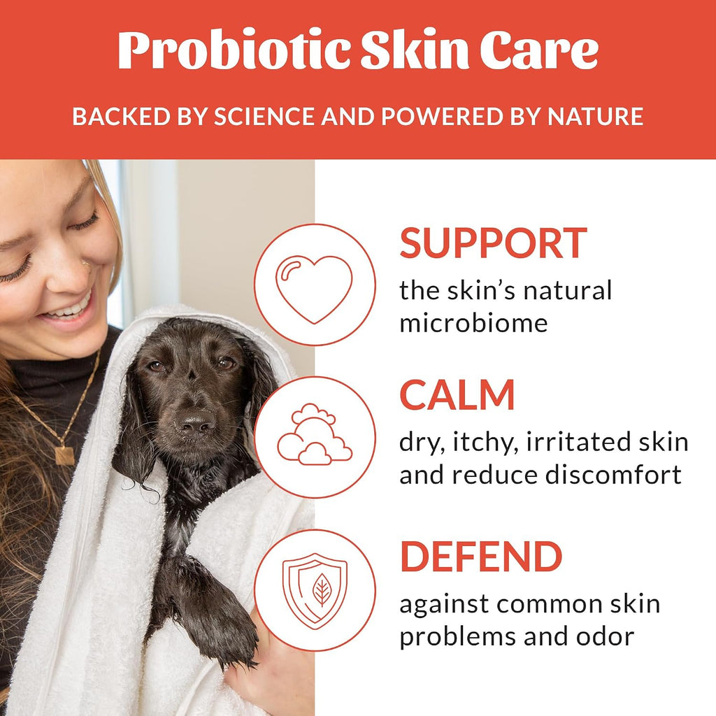 SKOUT'S HONOR Probiotic Itch Relief Shampoo for Dogs, 16 oz | Non-Medicated Microbiome-Friendly Formula with Avocado Oil and Omega-3s, Paraben & Sulfate-Free, Unscented