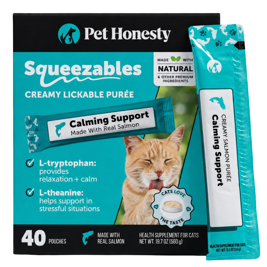Cat Calming Treats for Anxiety Relief - Dual Texture Crunchy Creamy Calming Chews for Cats - Feline Stress Relief Behavior Support for Travel, Vet Visits, Grooming, Separation Anxiety (30-Day Supply)