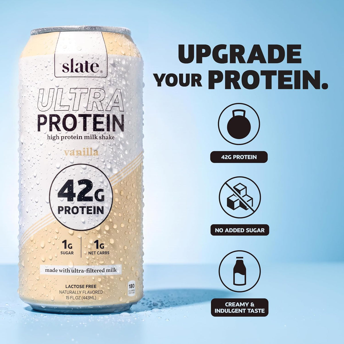 Slate Milk Vanilla Ultra 42g High Protein Milk Shake (12 Cans)