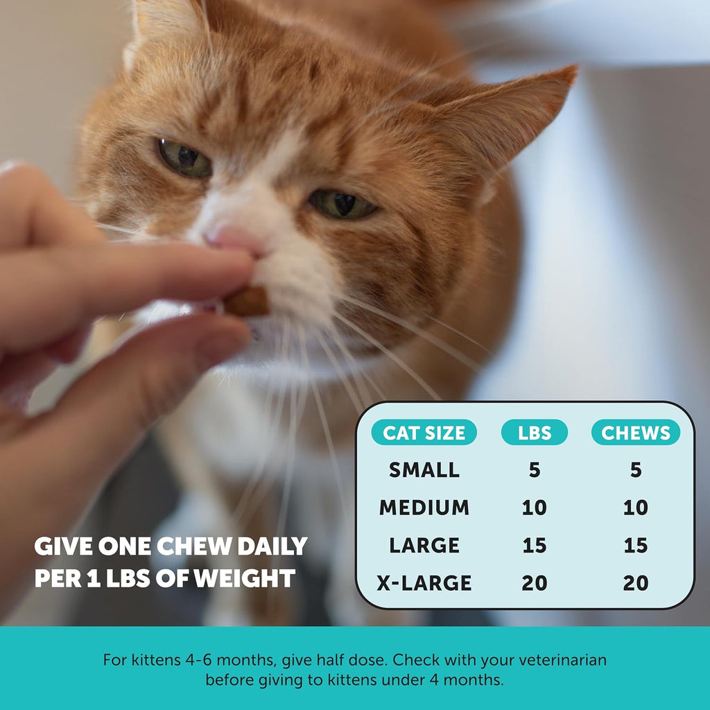 Cat Calming Treats for Anxiety Relief - Dual Texture Crunchy Creamy Calming Chews for Cats - Feline Stress Relief Behavior Support for Travel, Vet Visits, Grooming, Separation Anxiety (30-Day Supply)